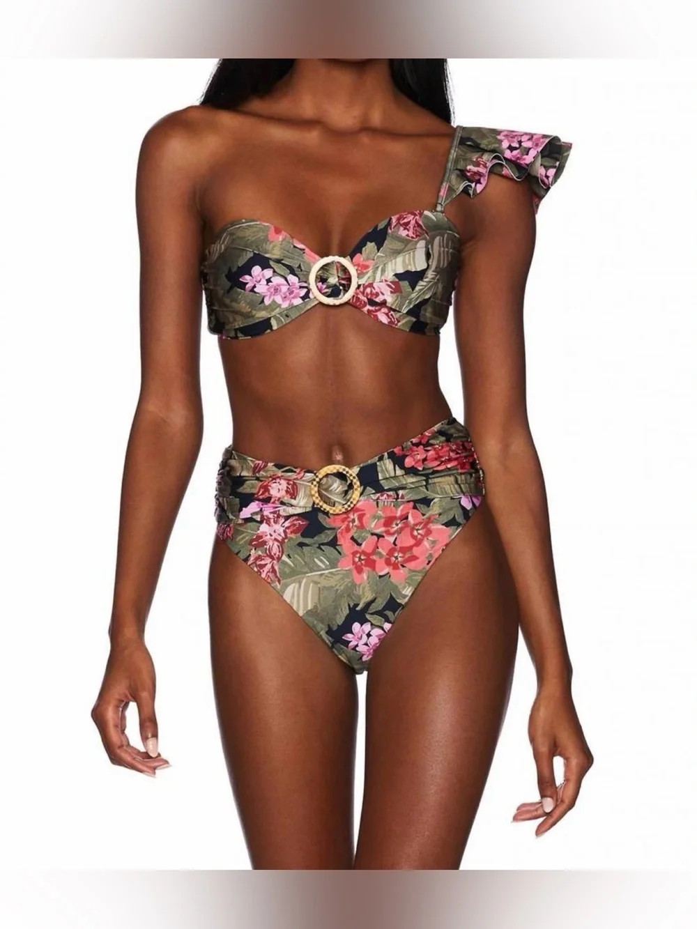 Beach Riot Rita Bikini Top (Sz M) and Halle Bottom (Sz L) In Fuchsia Orchid